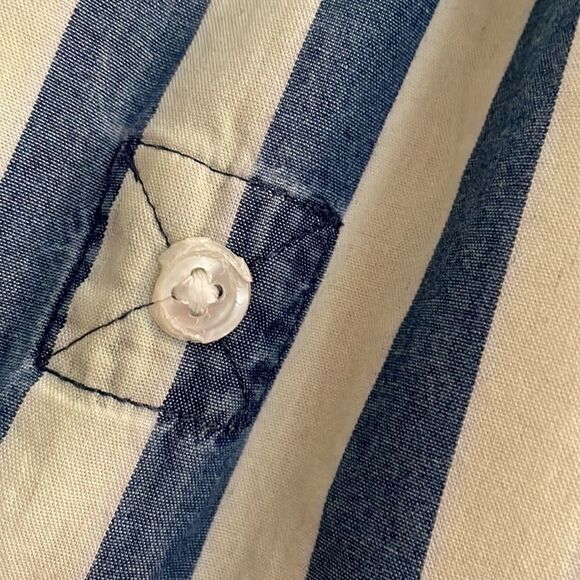 Gant cream & blue vertical striped shirt - Picture 7 of 12